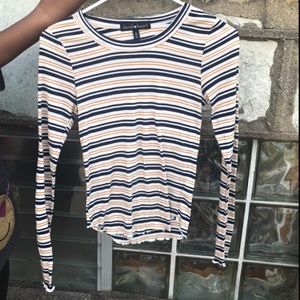 Striped Blue,White,Orange Long sleeve Size Small